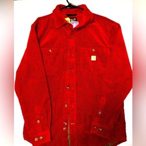 Red Carhartt Heavyweight corduroy long sleeve jacket